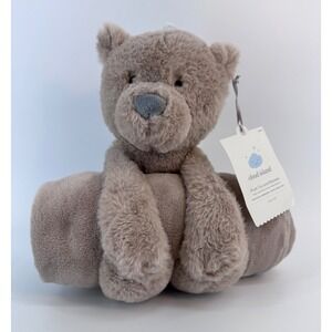 Cloud Island Plush Blanket with Brown Bear Soft Toy Baby Nursery 0-24 Months NWT